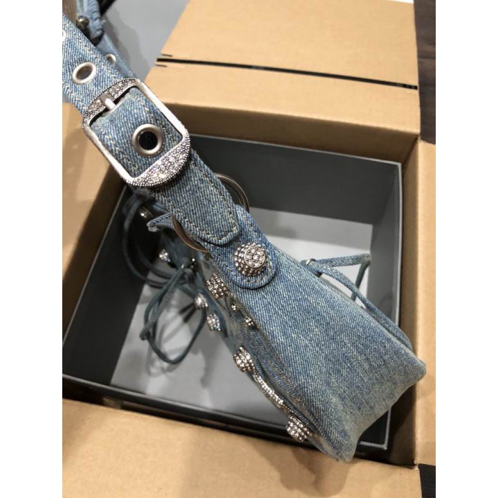 BALENCIAGA LE CAGOLE 33X16CM JEANS Bags