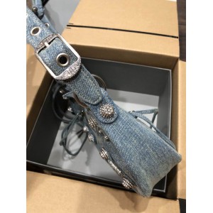 BALENCIAGA LE CAGOLE 33X16CM JEANS Bags