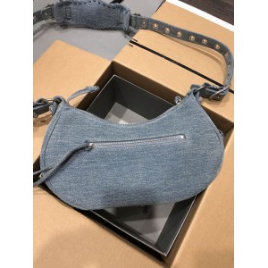 BALENCIAGA LE CAGOLE 33X16CM JEANS Bags