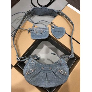 BALENCIAGA LE CAGOLE 26X16CM JEANS Bags