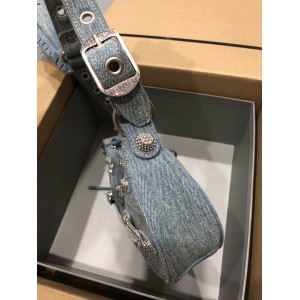 BALENCIAGA LE CAGOLE 26X16CM JEANS Bags