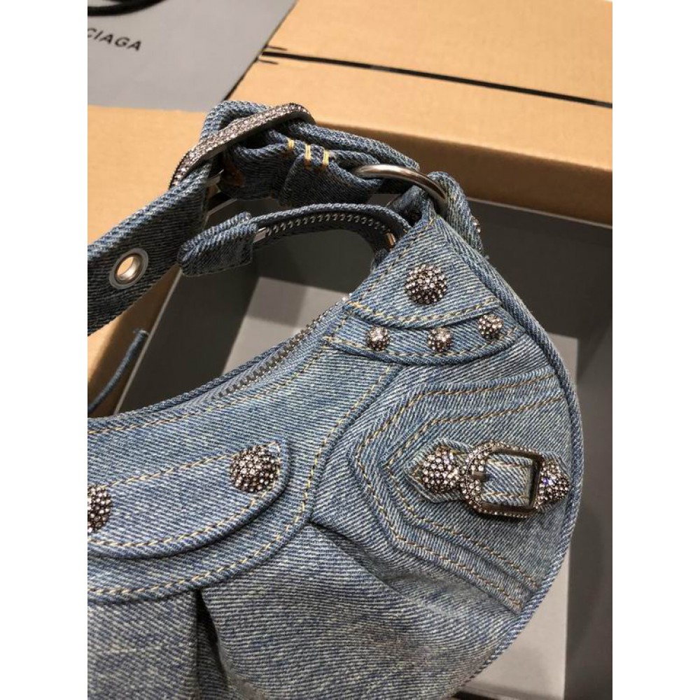BALENCIAGA LE CAGOLE 26X16CM JEANS Bags