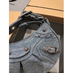 BALENCIAGA LE CAGOLE 26X16CM JEANS Bags