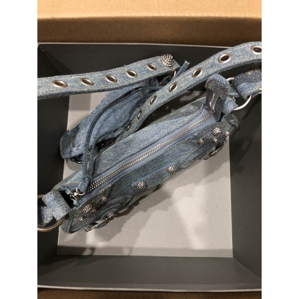 BALENCIAGA LE CAGOLE 26X16CM JEANS Bags