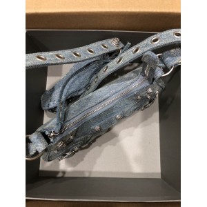 BALENCIAGA LE CAGOLE 26X16CM JEANS Bags