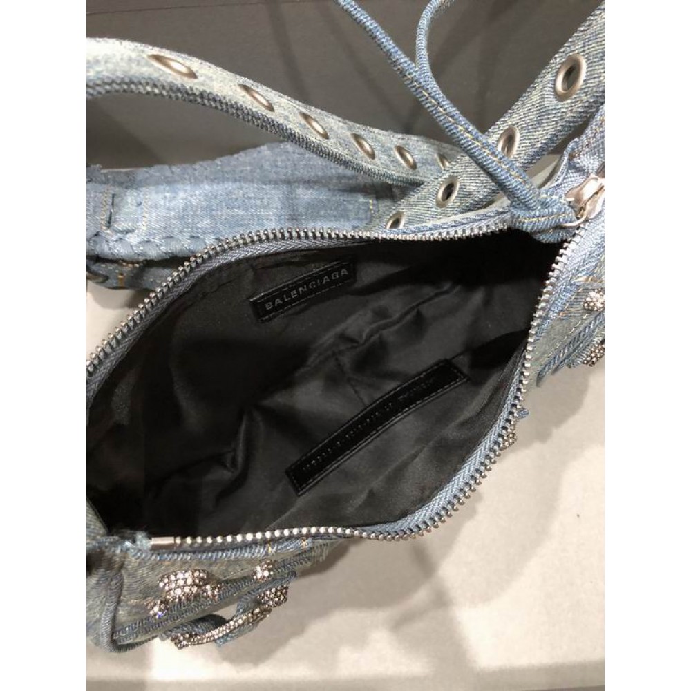 BALENCIAGA LE CAGOLE 26X16CM JEANS Bags