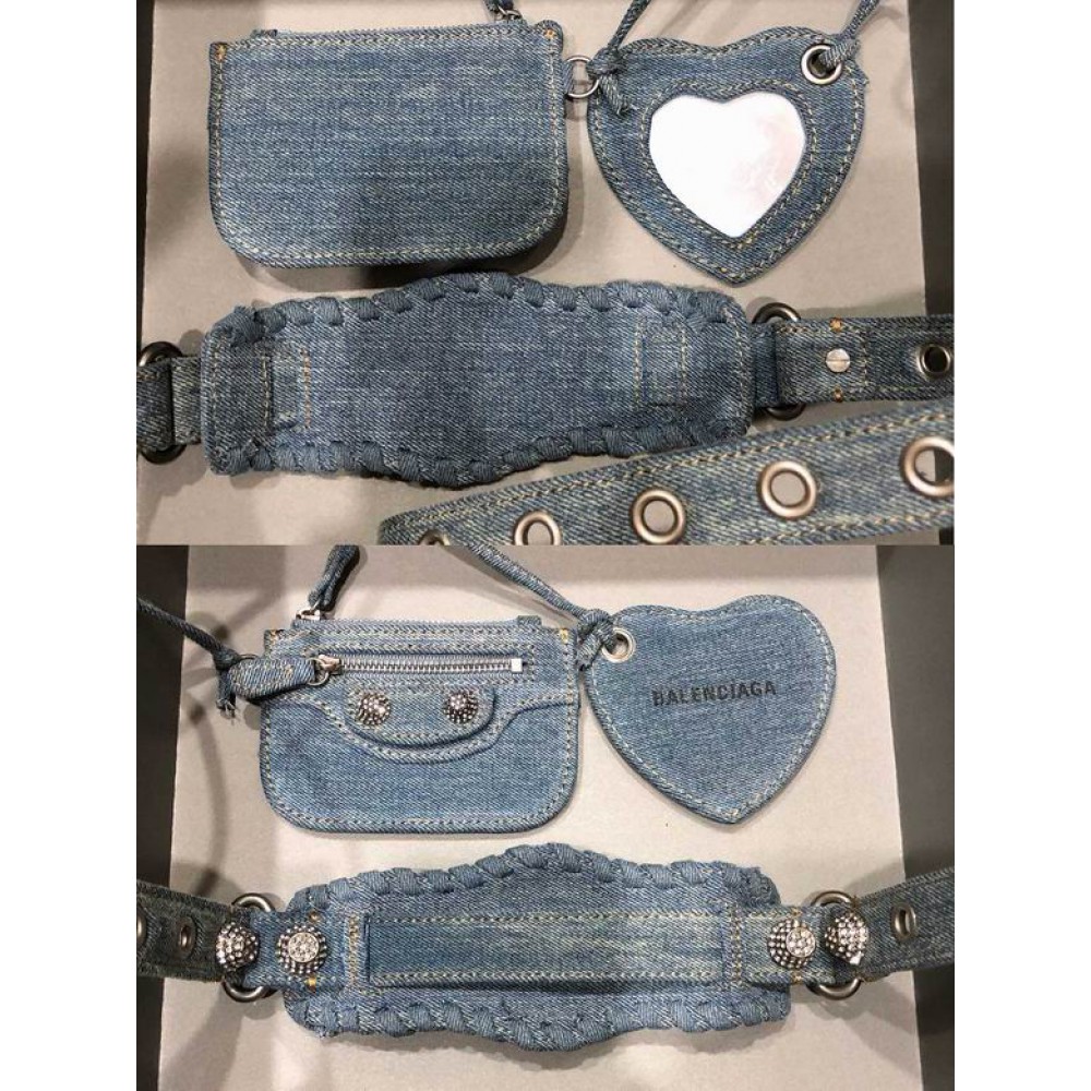 BALENCIAGA LE CAGOLE 26X16CM JEANS Bags