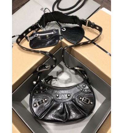 BALENCIAGA LE CAGOLE 26X16CM BLACK SILVER