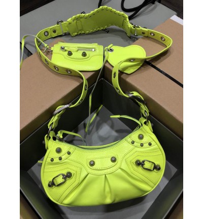 BALENCIAGA LE CAGOLE 26X16CM LIME