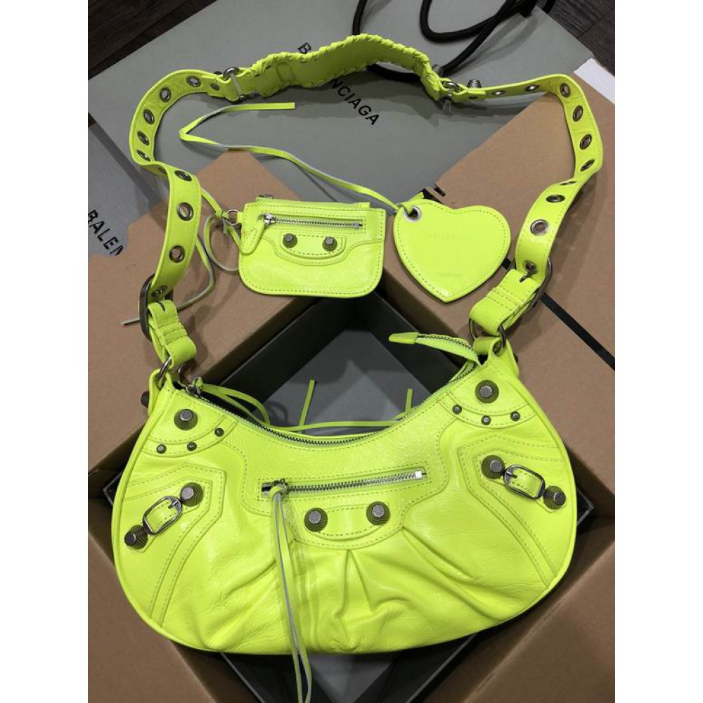 BALENCIAGA LE CAGOLE 33X16CM LIME Bags