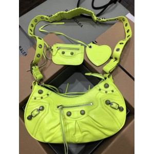 BALENCIAGA LE CAGOLE 33X16CM LIME Bags