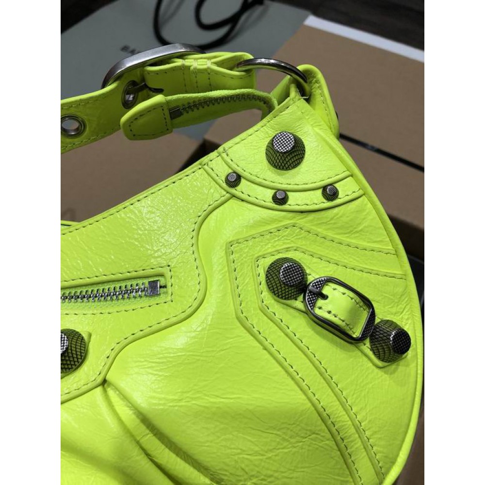 BALENCIAGA LE CAGOLE 33X16CM LIME Bags
