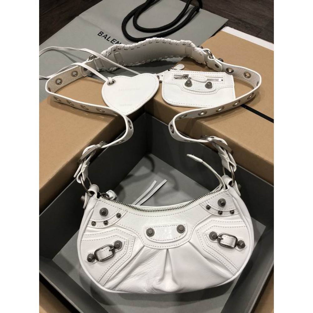 BALENCIAGA LE CAGOLE 26X16CM WHITE Bags