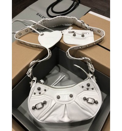 BALENCIAGA LE CAGOLE 26X16CM WHITE