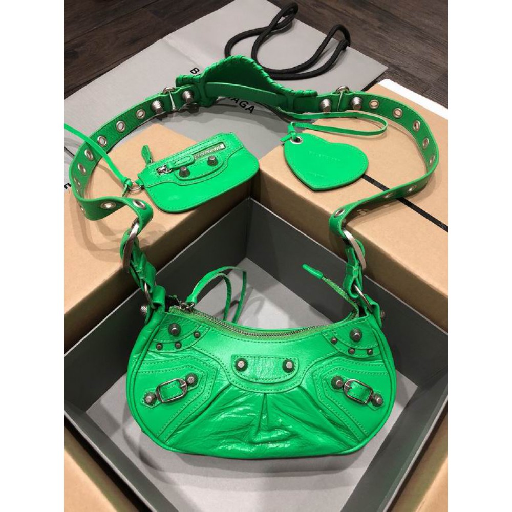 BALENCIAGA LE CAGOLE 26X16CM GREEN Bags