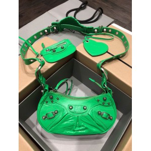 BALENCIAGA LE CAGOLE 26X16CM GREEN Bags