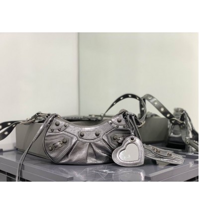 BALENCIAGA LE CAGOLE 26X16CM SILVER