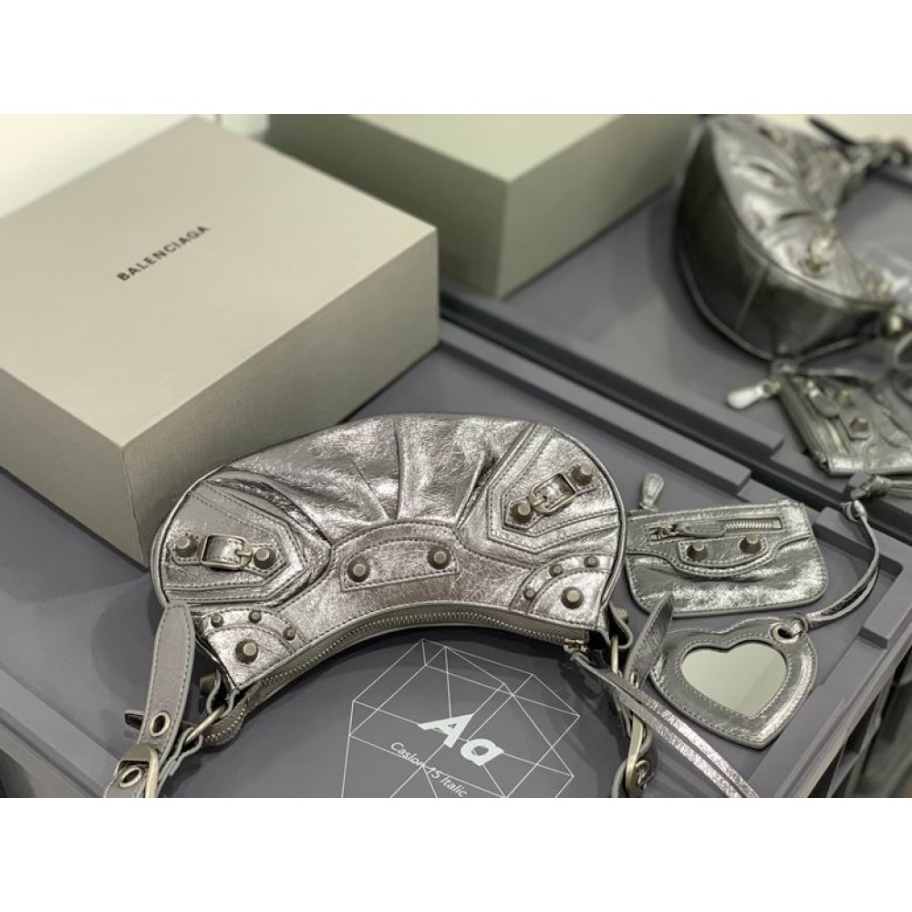 BALENCIAGA LE CAGOLE 26X16CM SILVER Bags