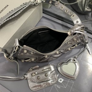 BALENCIAGA LE CAGOLE 26X16CM SILVER Bags
