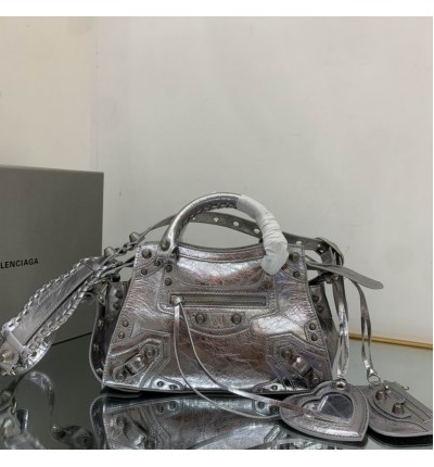 BALENCIAGA NEO CAGOLE 25.9X17.8X11.4cm SILVER