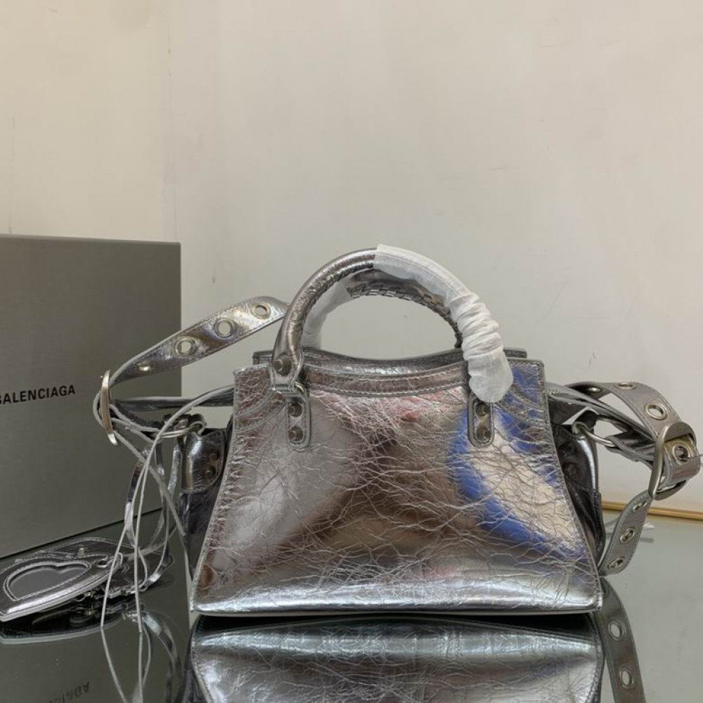 BALENCIAGA NEO CAGOLE 25.9X17.8X11.4cm SILVER Bags