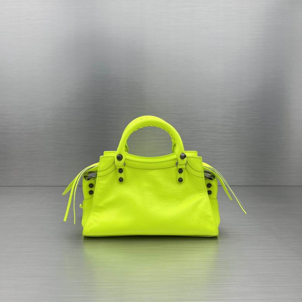 BALENCIAGA NEO CAGOLE 25.9X17.8X11.4cm LIME Bags