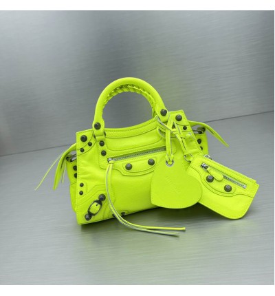 BALENCIAGA NEO CAGOLE 25.9X17.8X11.4cm LIME