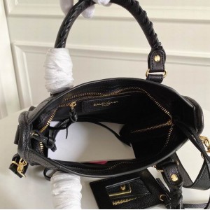 BALENCIAGA CITY BAG 23X15X9CM BLACK GOLD Bags