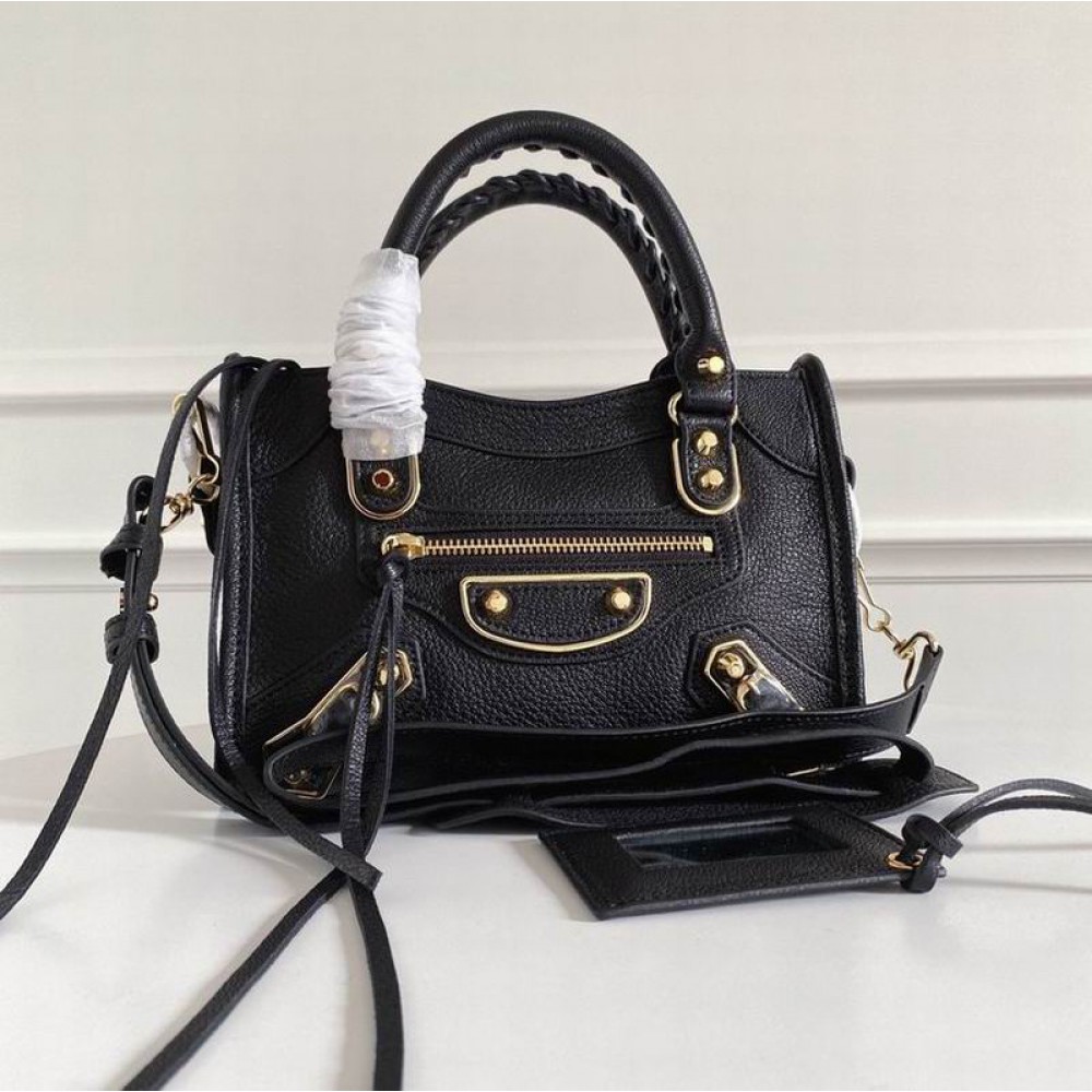 BALENCIAGA CITY BAG 23X15X9CM BLACK GOLD Bags