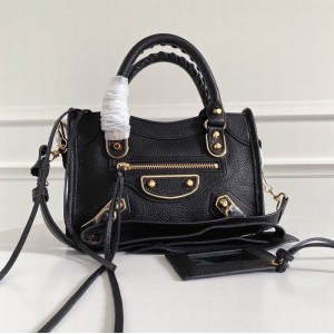 BALENCIAGA CITY BAG 23X15X9CM BLACK GOLD Bags
