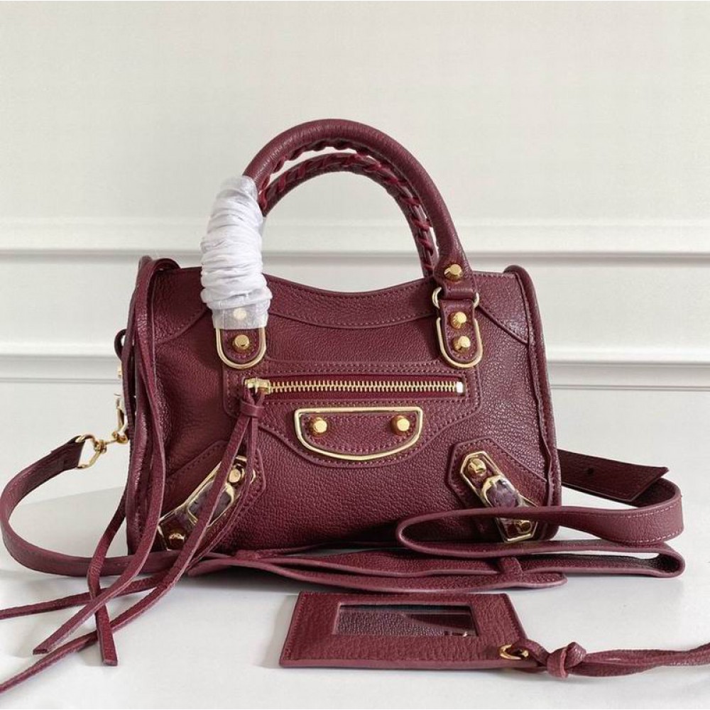 BALENCIAGA CITY BAG 23X15X9CM BORDO Bags