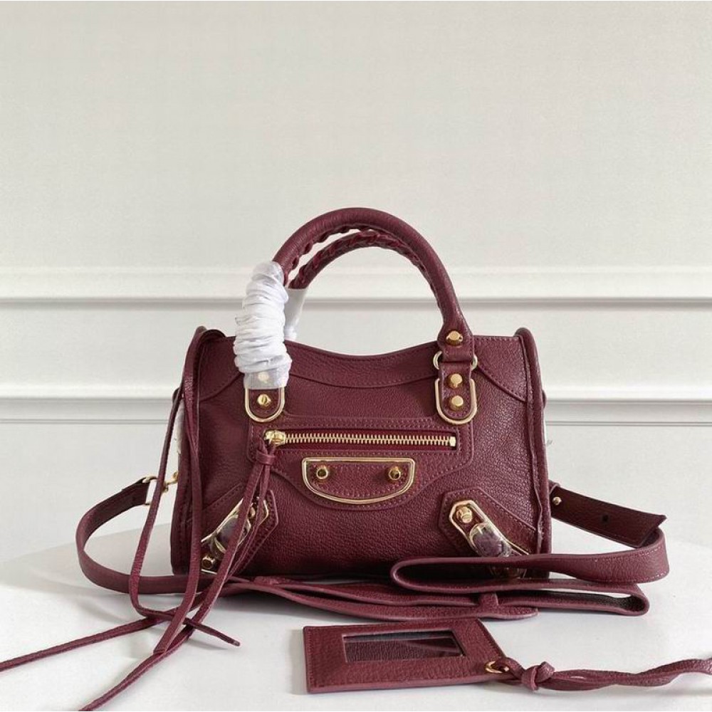 BALENCIAGA CITY BAG 23X15X9CM BORDO Bags