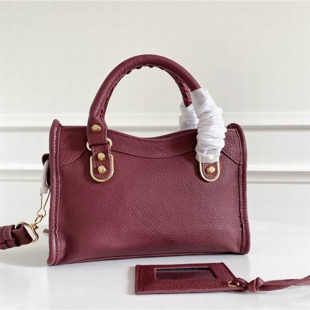 BALENCIAGA CITY BAG 23X15X9CM BORDO Bags