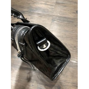 BALENCIAGA CITY BLACK SHINY LEATHER 38CM Bags