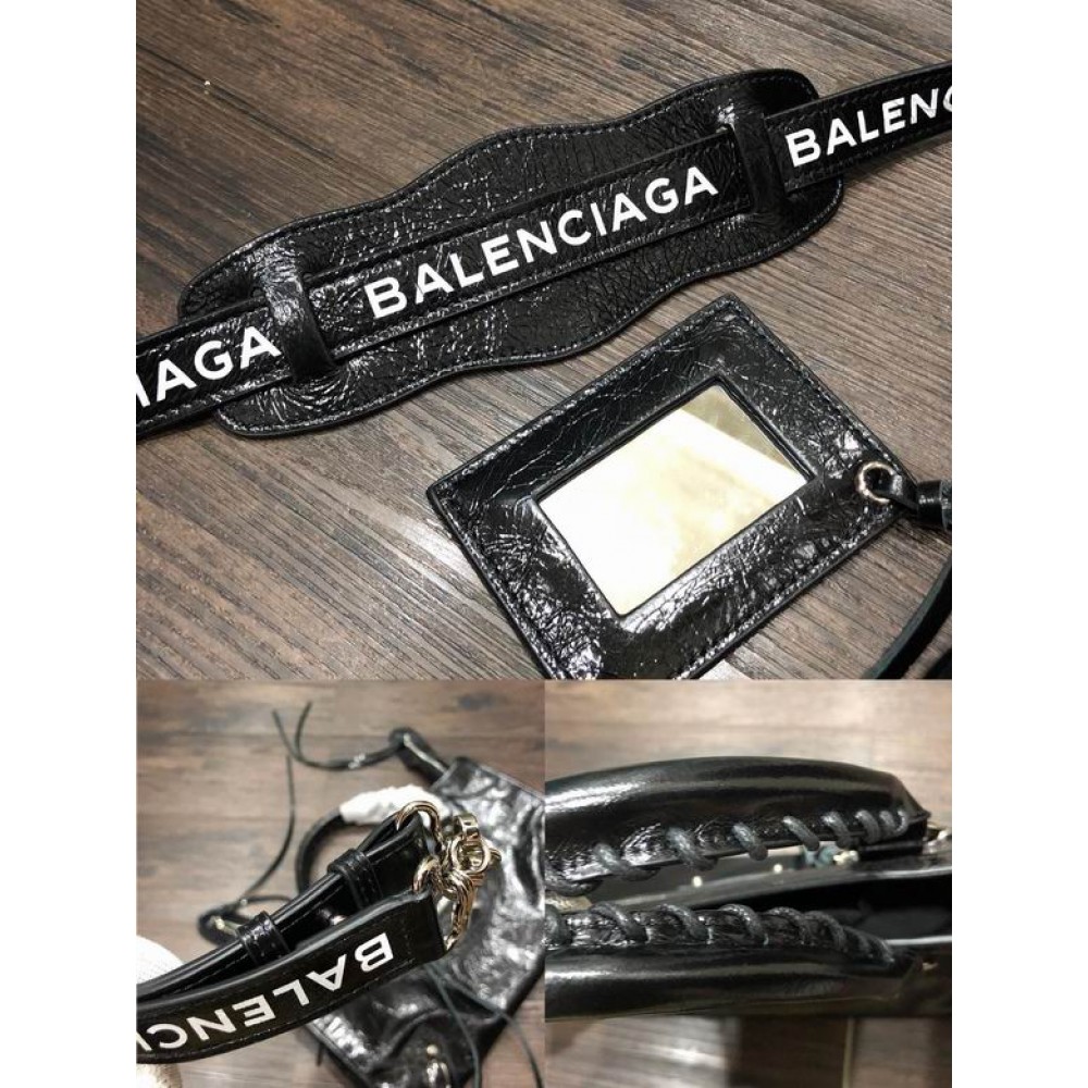 BALENCIAGA CITY BLACK SHINY LEATHER 38CM Bags