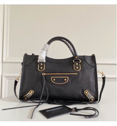 BALENCIAGA CITY 38CM BLACK GOLD