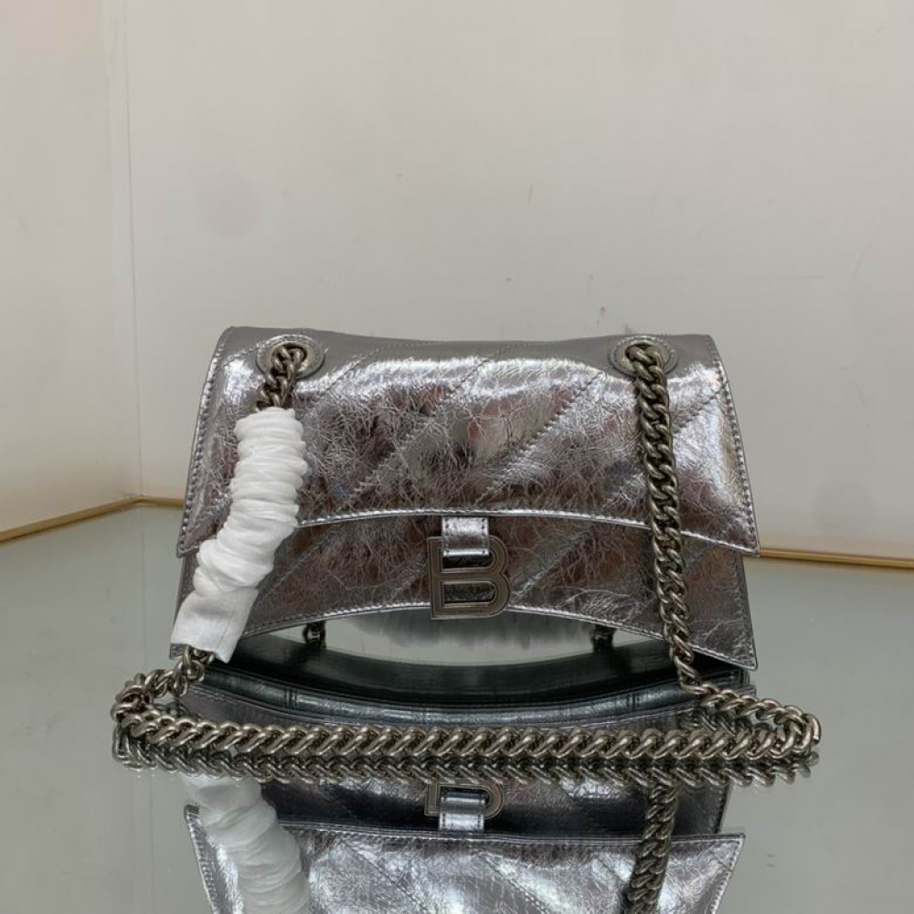 BALENCIAGA CRUSH 25X15CM SILVER Bags