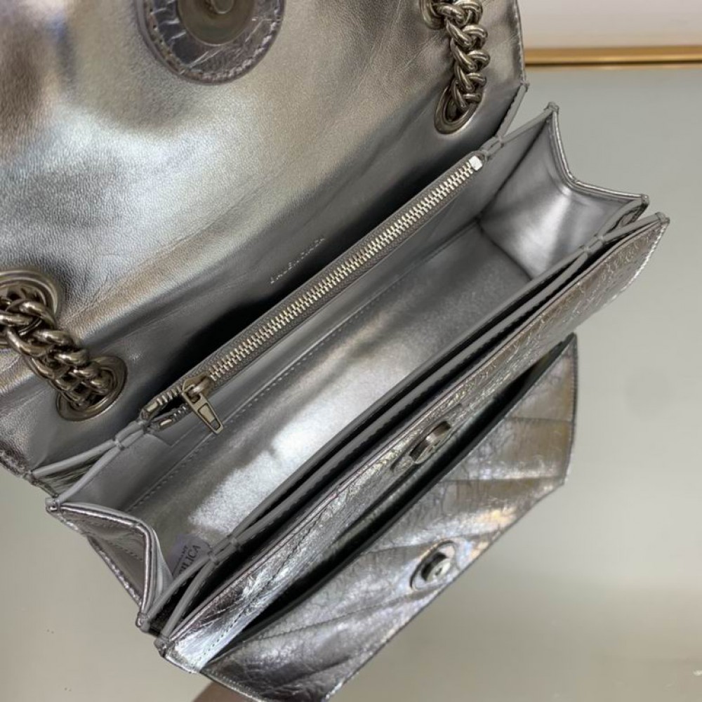 BALENCIAGA CRUSH 25X15CM SILVER Bags