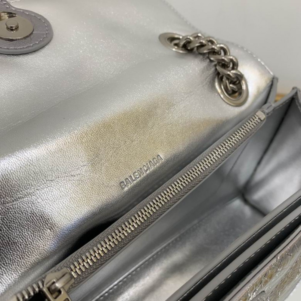 BALENCIAGA CRUSH 25X15CM SILVER Bags