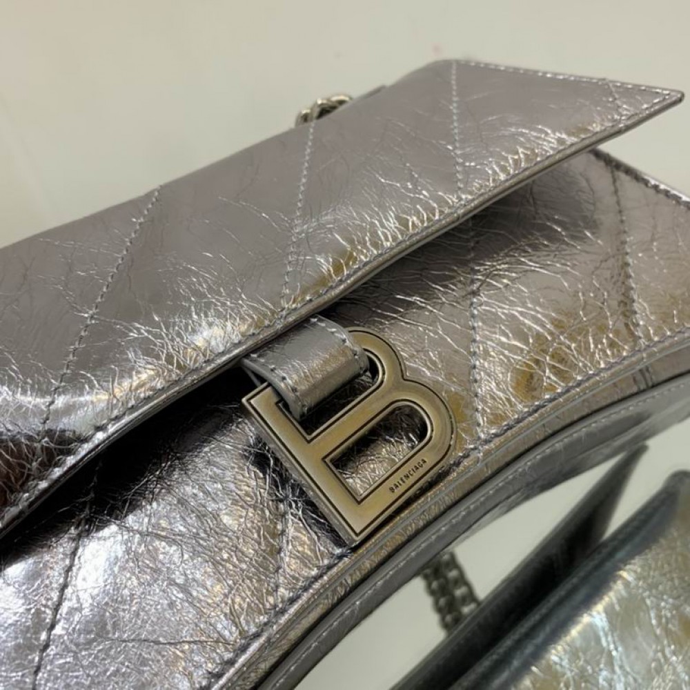 BALENCIAGA CRUSH 25X15CM SILVER Bags