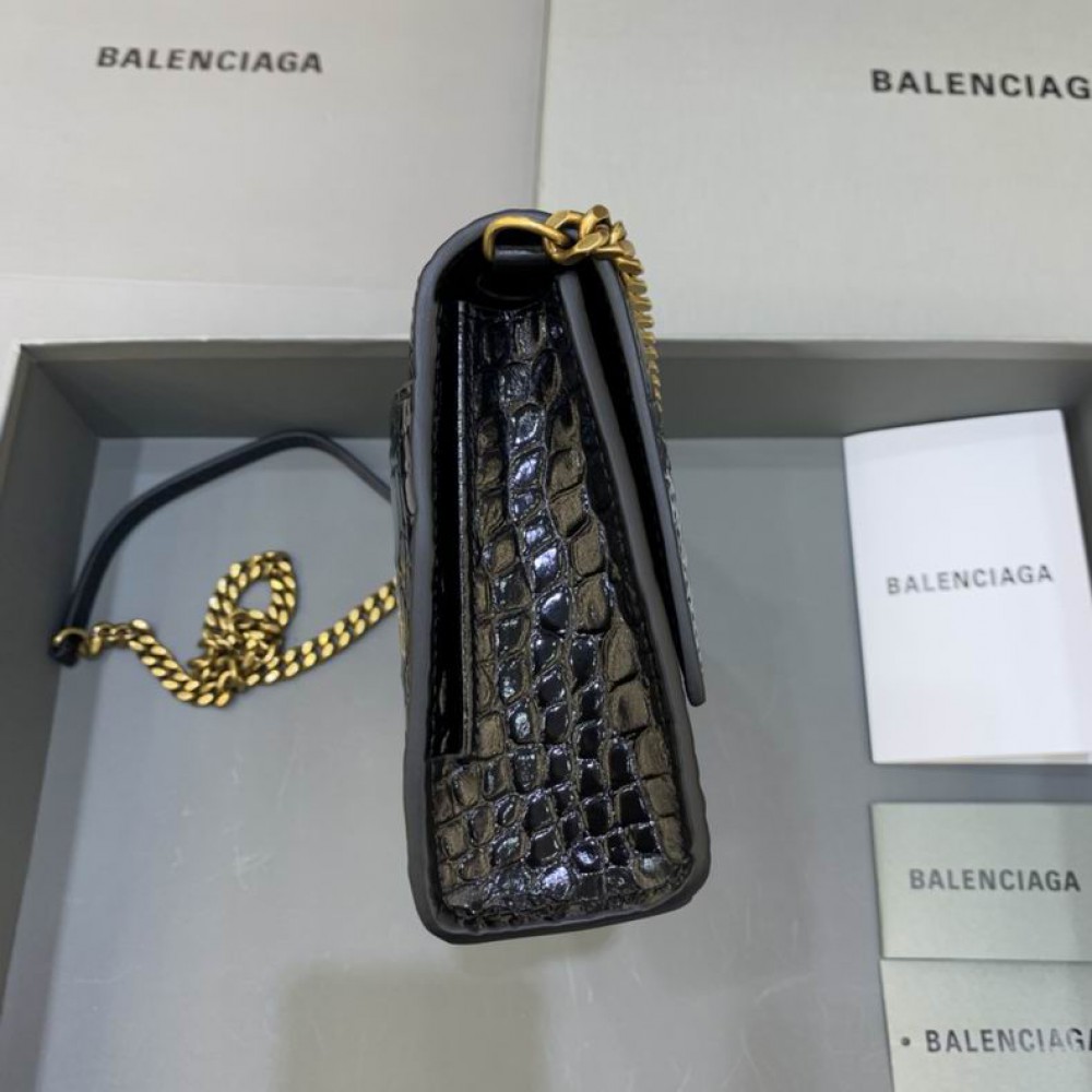 BALENCIAGA CLUTCH 23X14CM BLACK CROC Bags