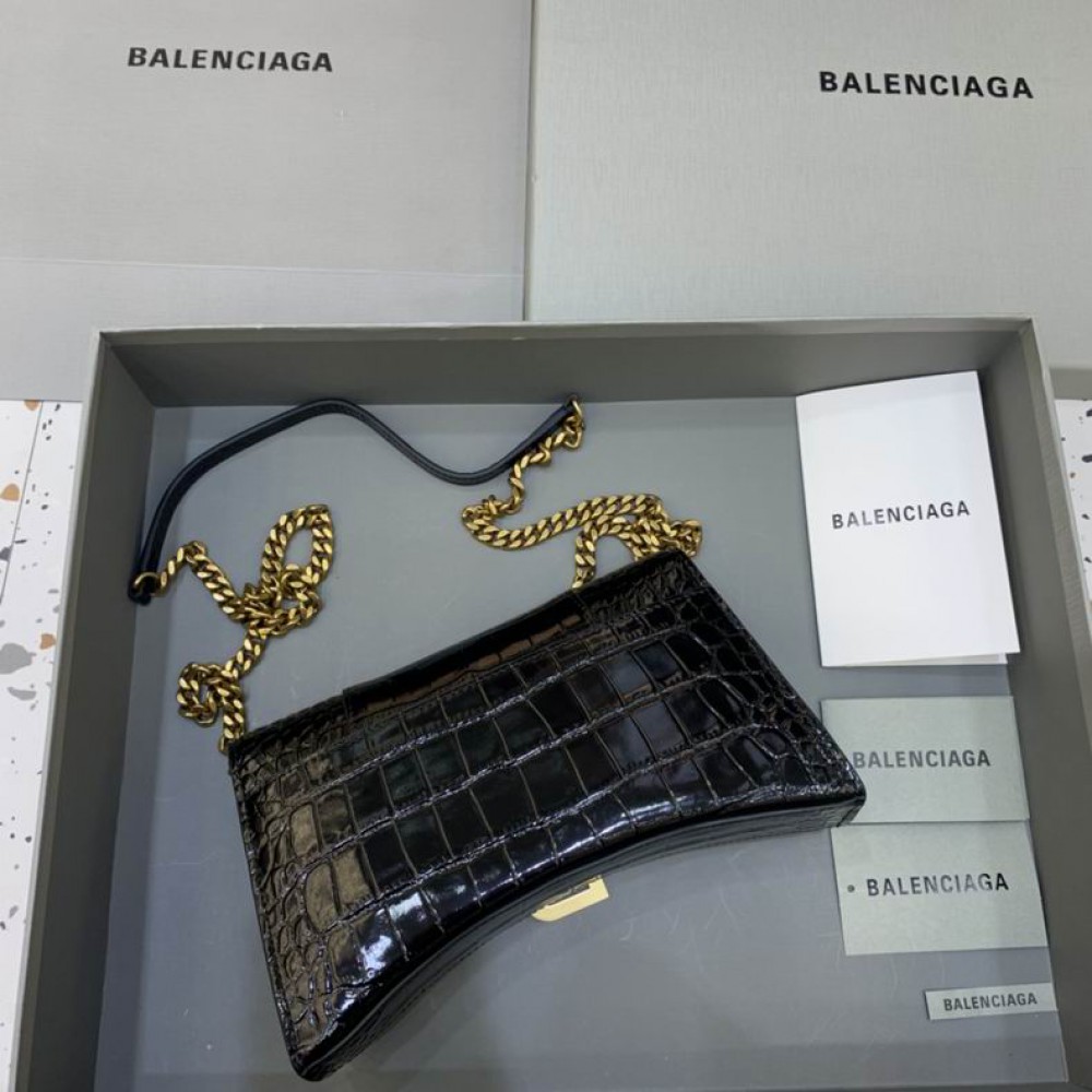 BALENCIAGA CLUTCH 23X14CM BLACK CROC Bags