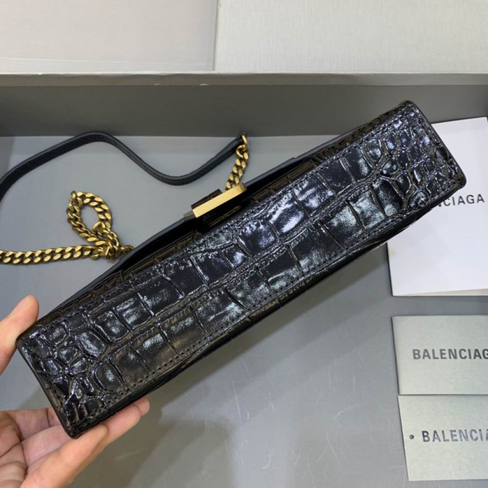 BALENCIAGA CLUTCH 23X14CM BLACK CROC Bags