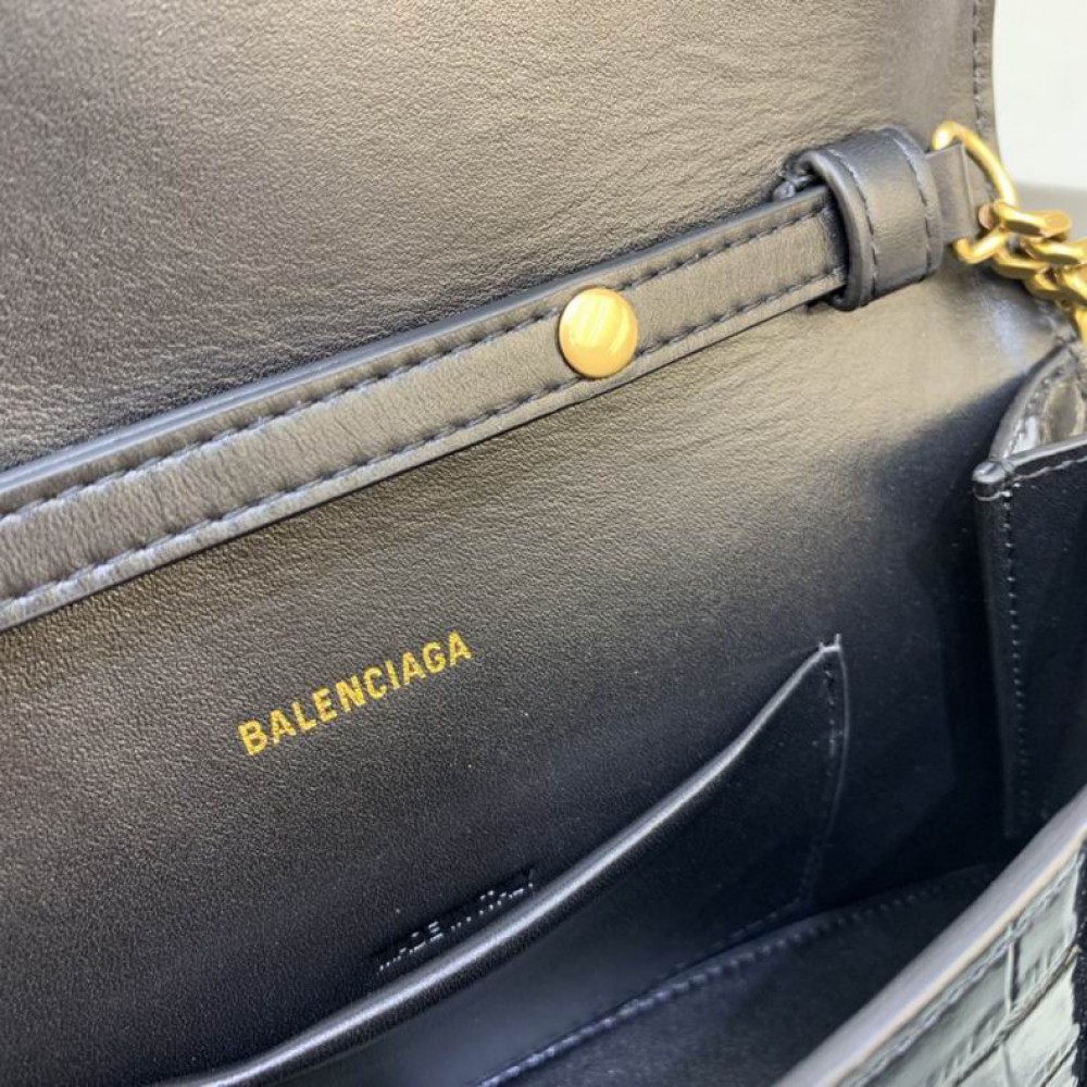 BALENCIAGA CLUTCH 23X14CM BLACK CROC Bags