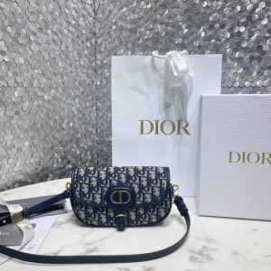 DIOR BOBBY 21 x 12 x 5.1 cm Blue Oblique Jacquard Bags
