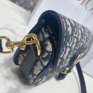 DIOR BOBBY 21 x 12 x 5.1 cm Blue Oblique Jacquard Bags