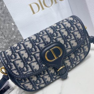 DIOR BOBBY 21 x 12 x 5.1 cm Blue Oblique Jacquard Bags