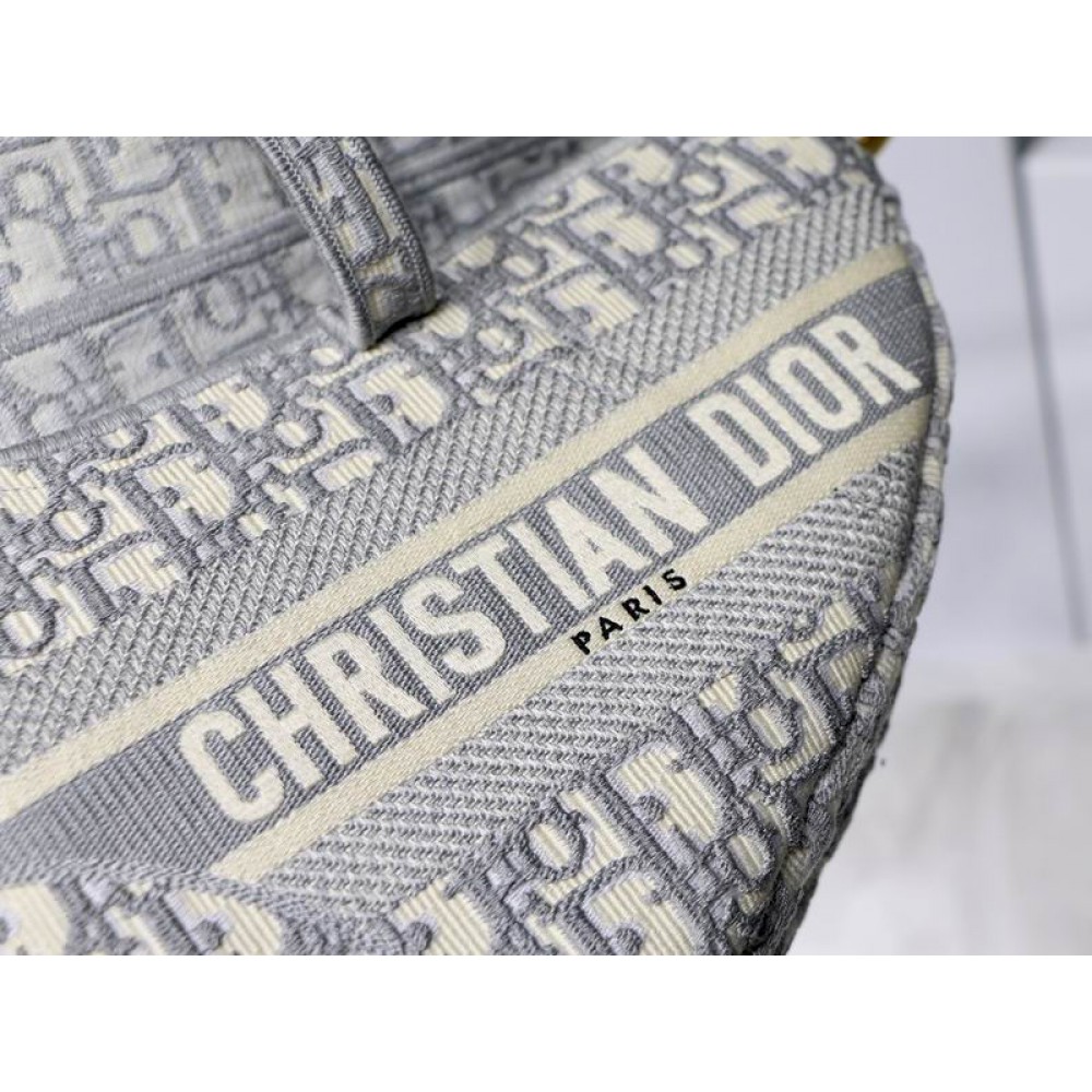DIOR SADDLE 26CM GREY Oblique Jacquard Bags