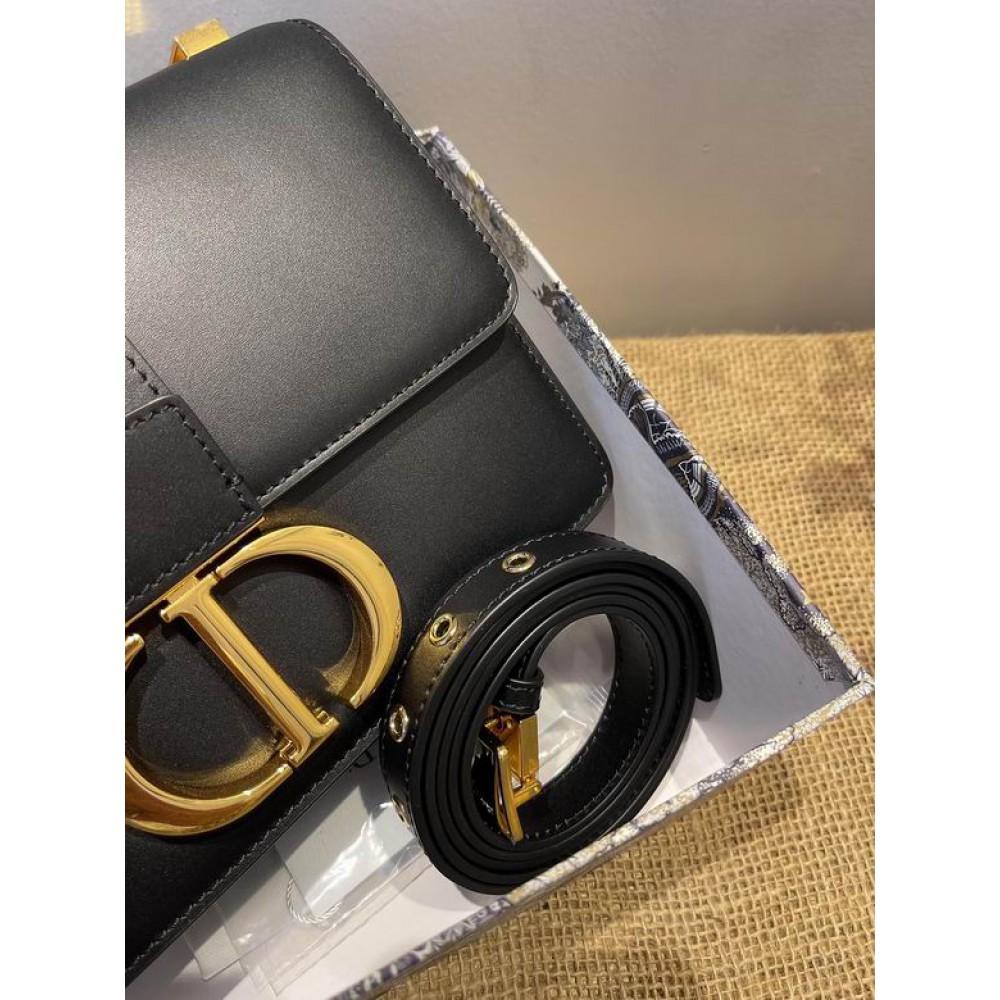 DIOR MONTAIGNE 24CM BLACK LEATHER Bags