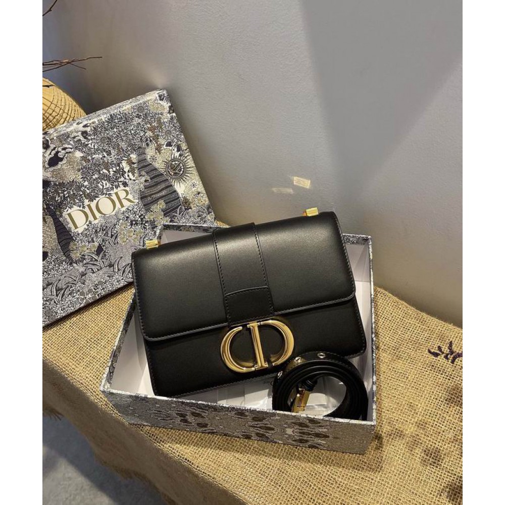 DIOR MONTAIGNE 24CM BLACK LEATHER Bags